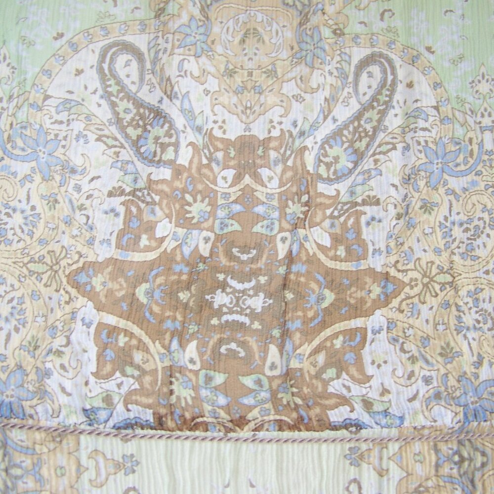 Elie Tahari Green Paisley Print Crinkled Silk Chi… - image 6